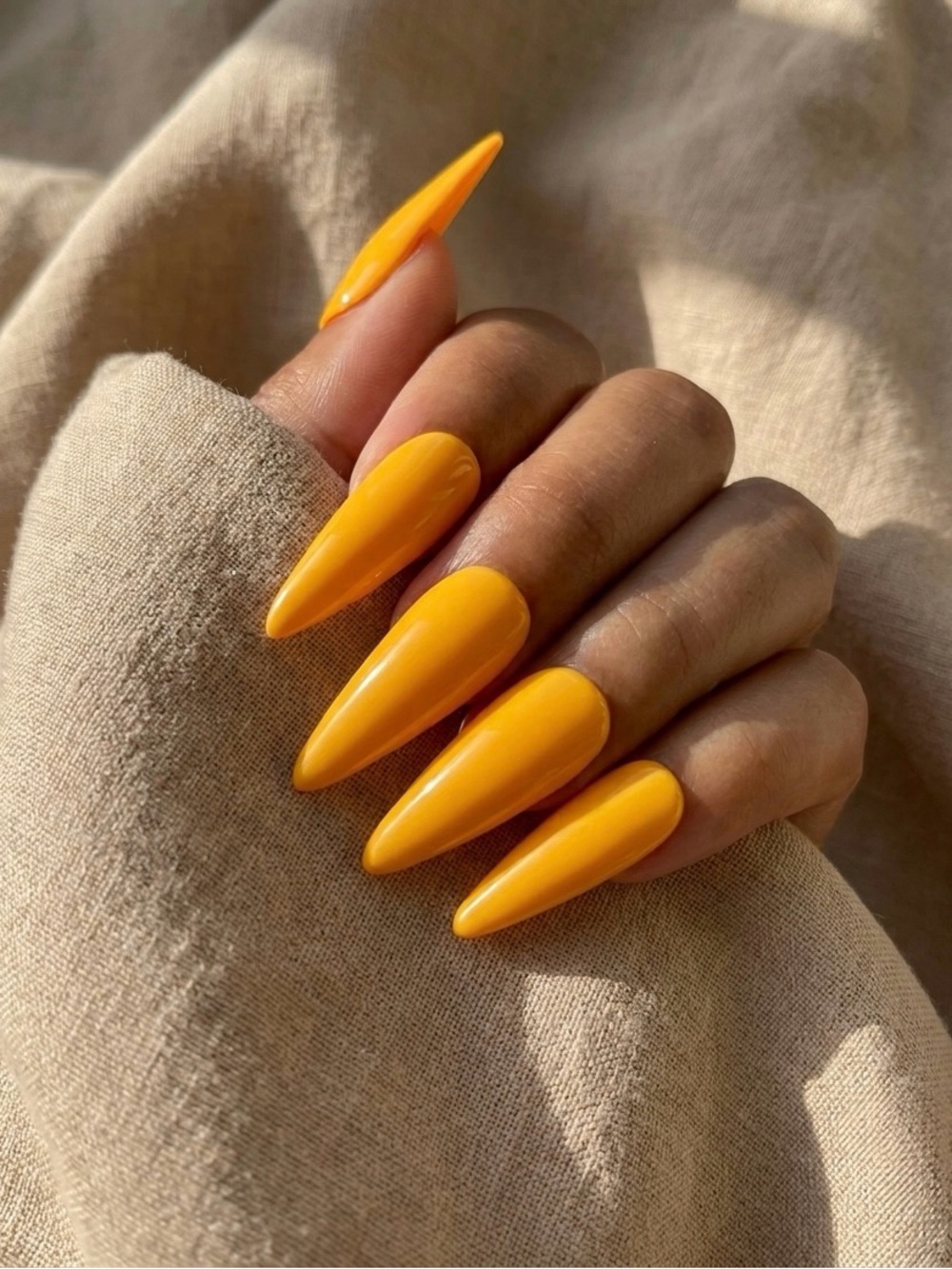 Tropical Punch | Mustard Yellow | press on nails ( Handmade )